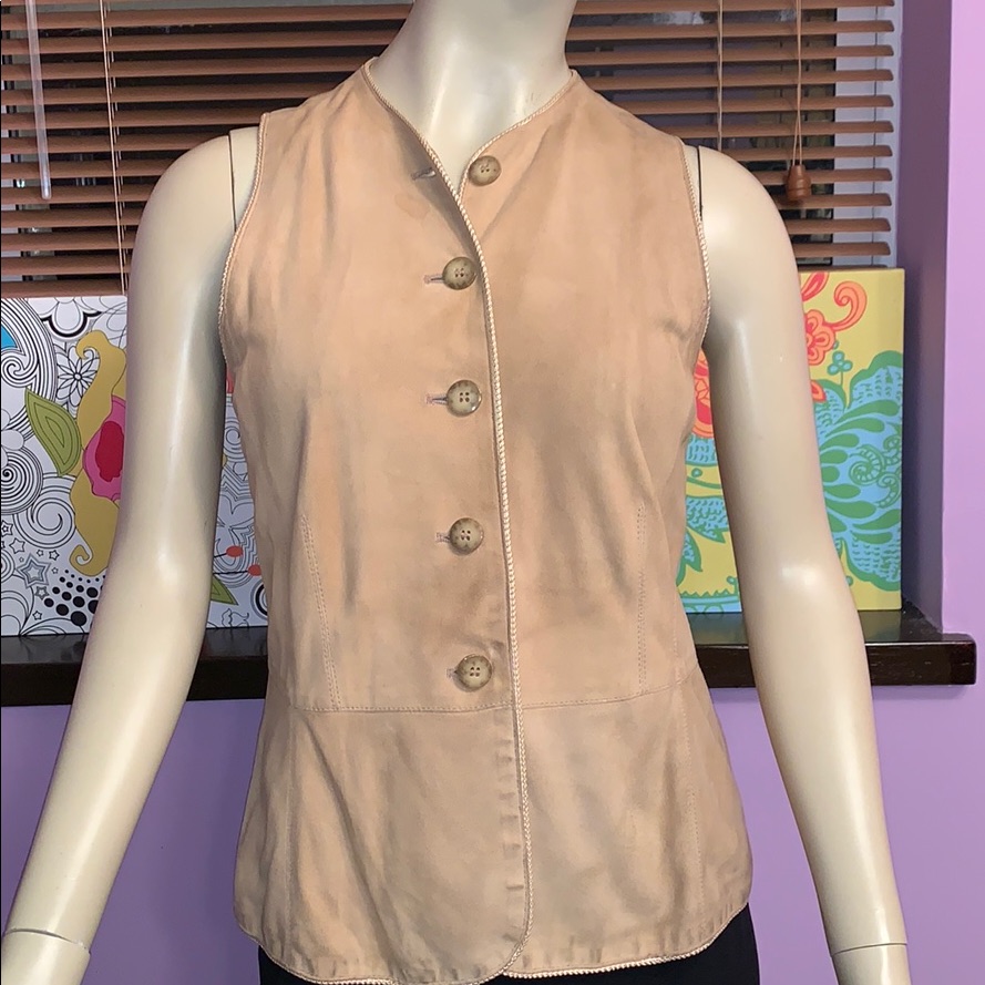 Laurel Suede Fitted Sleeveless Jacket/Vest 38 (S)